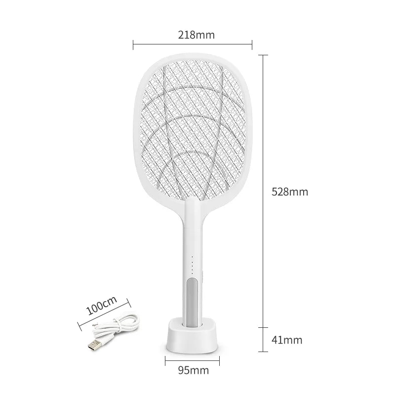 Raqueta Eléctrica Anti Mosquitos LUMION. Indicador LED, Batería recargable vía USB,4000V.