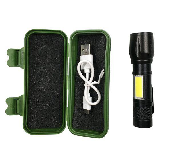 LUMI PRO MINI - Linterna LED de Bolsillo recargable de aluminio resistente, impermeable. Incluye batería de Iones de Litio, cable USB y Estuche de Almacenamiento
